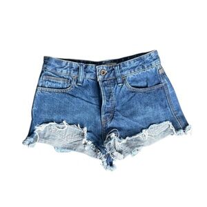 Free People Distressed Denim Shorts